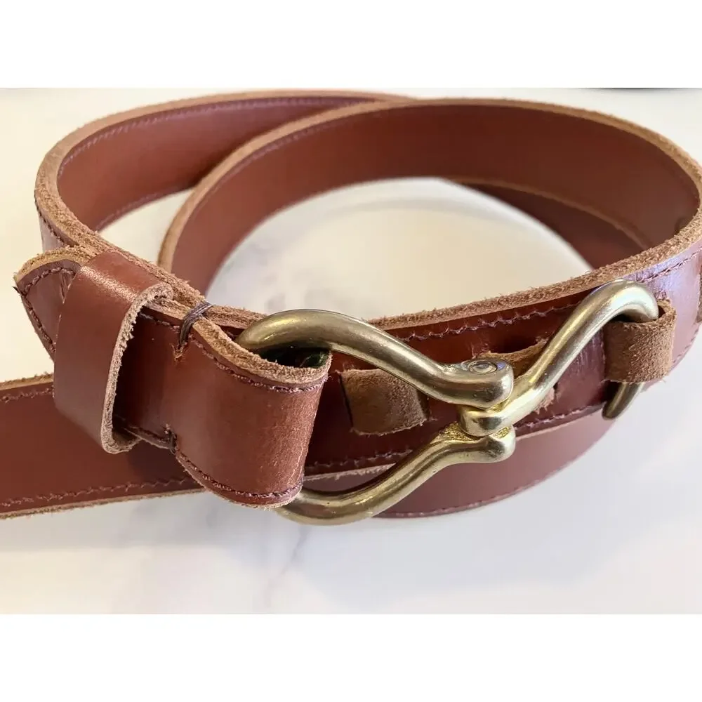 Leather Belt Hoof Pick Brass Hook Buckle Sz 40 Unique Western Equestrian Accent